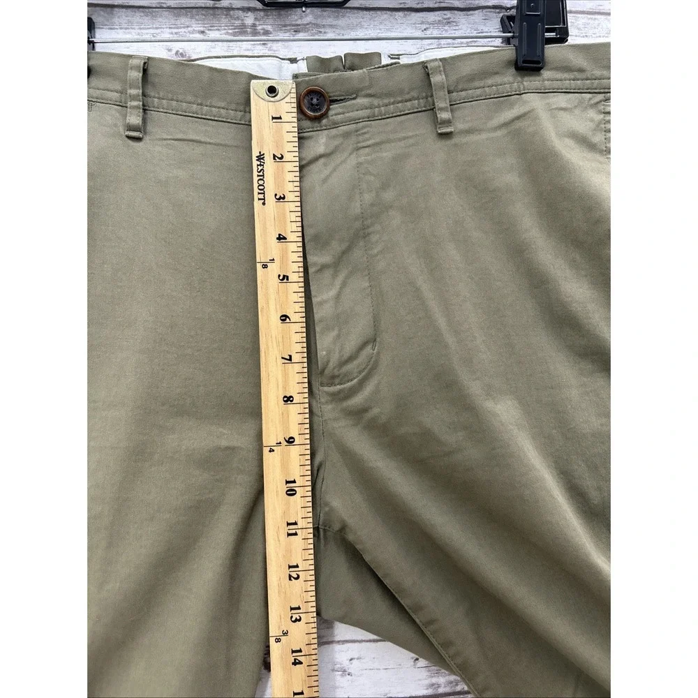 Proper Cloth Tessuti Di Sondrio Casual Pants Men 36x32 Slim Fit Twill Green